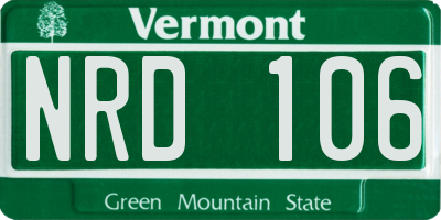 VT license plate NRD106