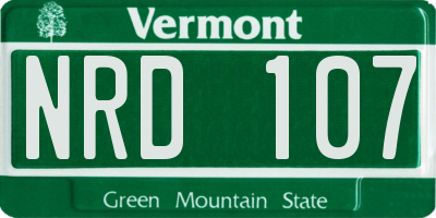 VT license plate NRD107