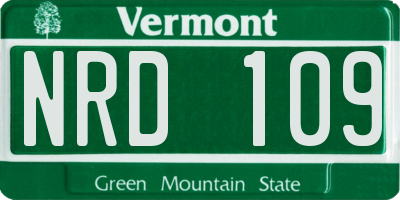 VT license plate NRD109