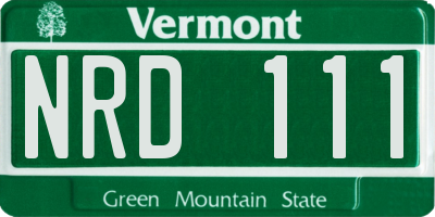 VT license plate NRD111