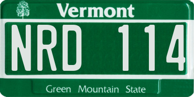VT license plate NRD114
