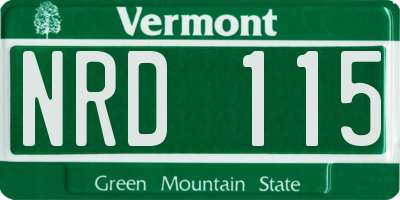 VT license plate NRD115