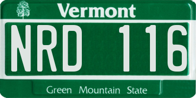 VT license plate NRD116