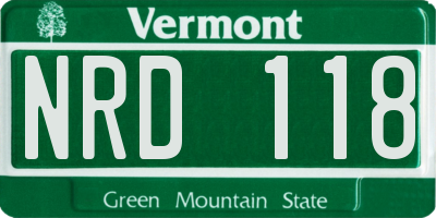 VT license plate NRD118