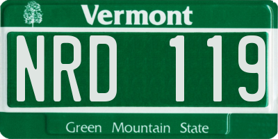 VT license plate NRD119