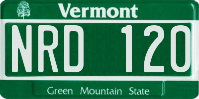 VT license plate NRD120