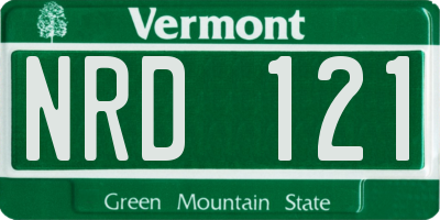 VT license plate NRD121