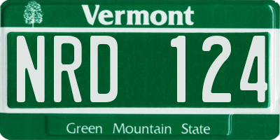 VT license plate NRD124