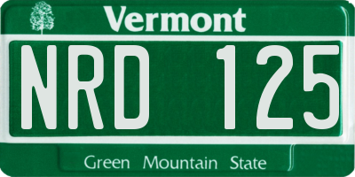VT license plate NRD125