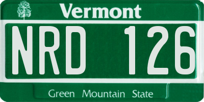 VT license plate NRD126
