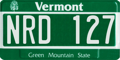 VT license plate NRD127