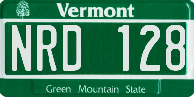 VT license plate NRD128