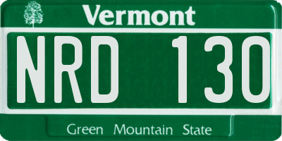 VT license plate NRD130