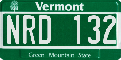 VT license plate NRD132