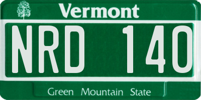 VT license plate NRD140