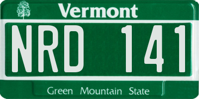 VT license plate NRD141