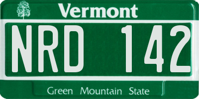 VT license plate NRD142