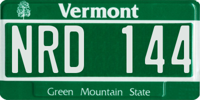 VT license plate NRD144