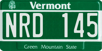 VT license plate NRD145