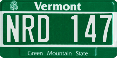 VT license plate NRD147