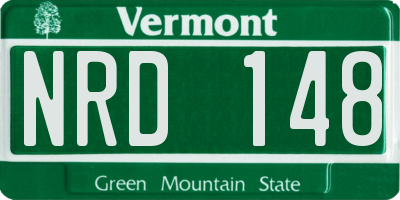 VT license plate NRD148