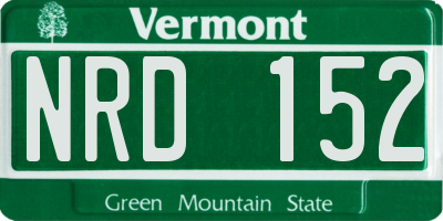 VT license plate NRD152