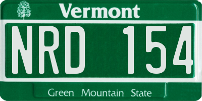 VT license plate NRD154