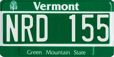 VT license plate NRD155