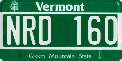VT license plate NRD160