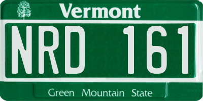 VT license plate NRD161