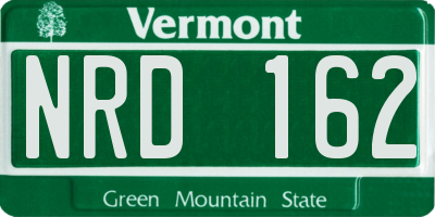 VT license plate NRD162