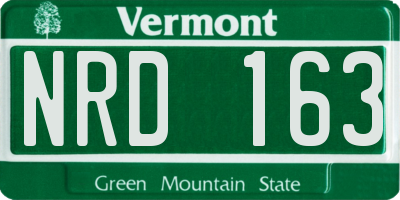VT license plate NRD163