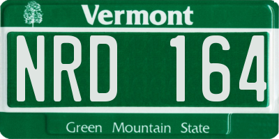 VT license plate NRD164