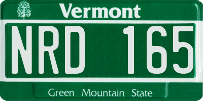 VT license plate NRD165