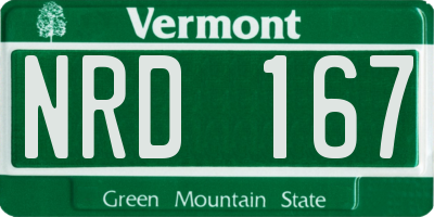 VT license plate NRD167
