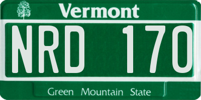 VT license plate NRD170