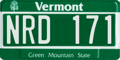 VT license plate NRD171