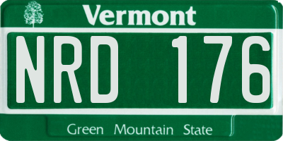 VT license plate NRD176