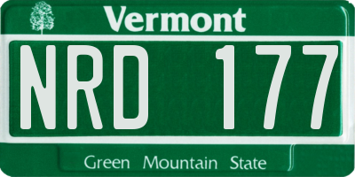 VT license plate NRD177