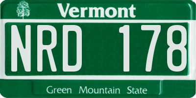 VT license plate NRD178