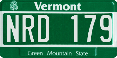 VT license plate NRD179