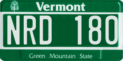 VT license plate NRD180