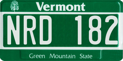 VT license plate NRD182