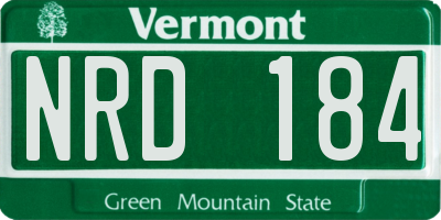VT license plate NRD184