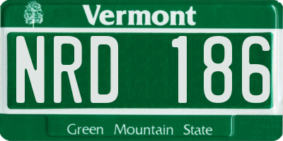 VT license plate NRD186