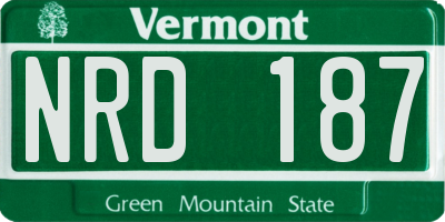VT license plate NRD187