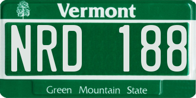 VT license plate NRD188