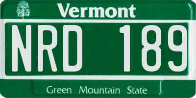 VT license plate NRD189