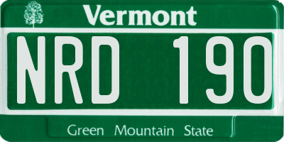 VT license plate NRD190