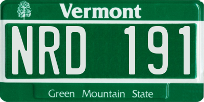 VT license plate NRD191